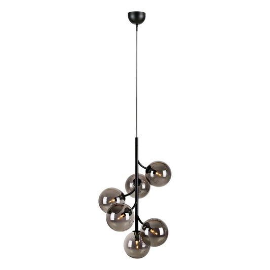 Markslöjd Callisto Taklampa 6 l, Svart/Rökfärgad