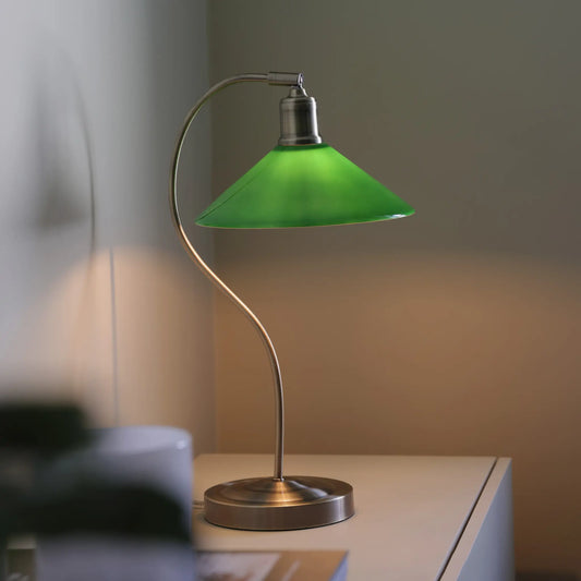 Markslöjd Vela Bordslampa 1 l, Antikmässing/Grön