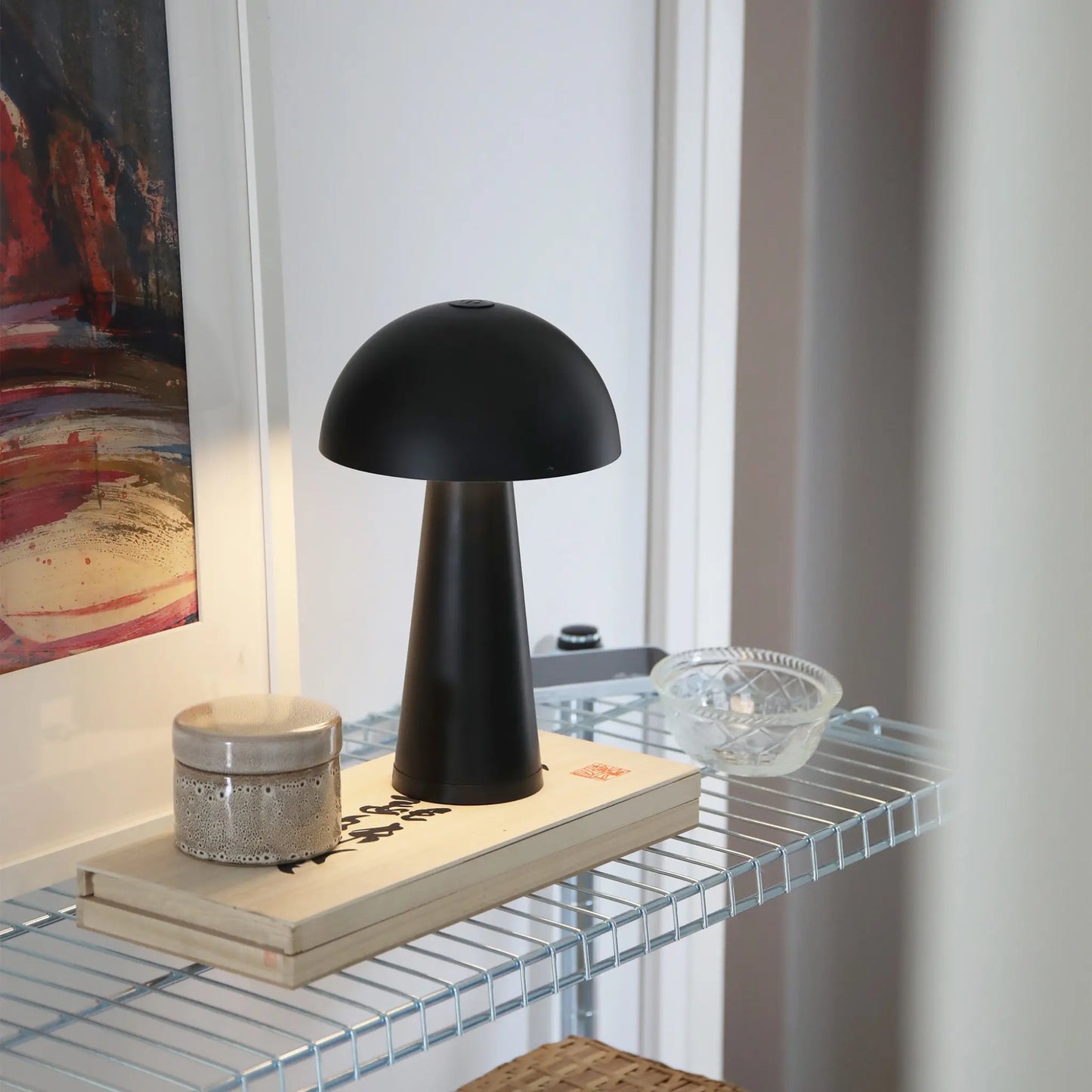 Markslöjd Fungi Uppladdningsbar Bordlampa Matt Svart B/O
