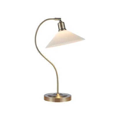 Markslöjd Vela Bordslampa 1 l Antikmässing/Blank, Vit