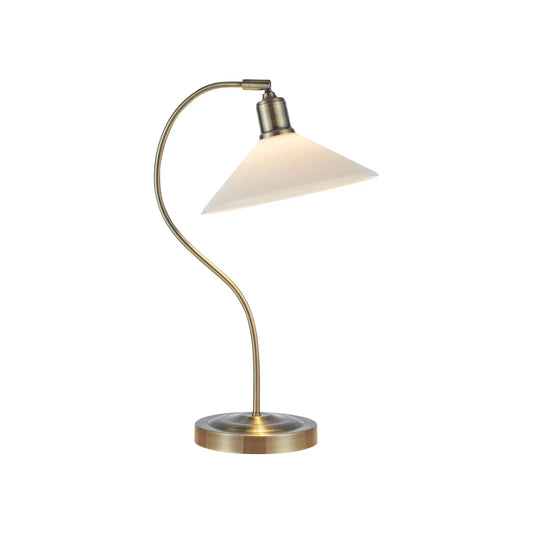Markslöjd Vela Bordslampa 1 l Antikmässing/Blank, Vit