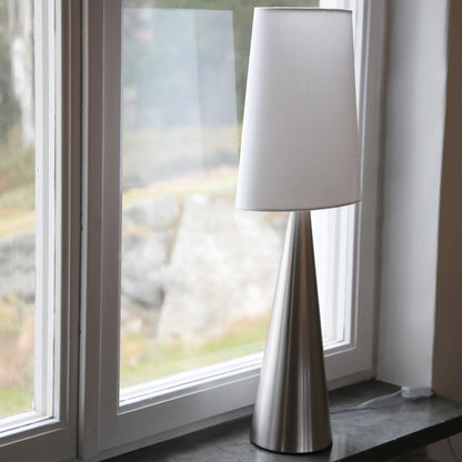 Markslöjd Conus Bordslampa 1 l Satin, Nickel/Offwhite