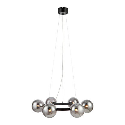 Markslöjd Circle Taklampa 6 l, Svart/Rökfärgad