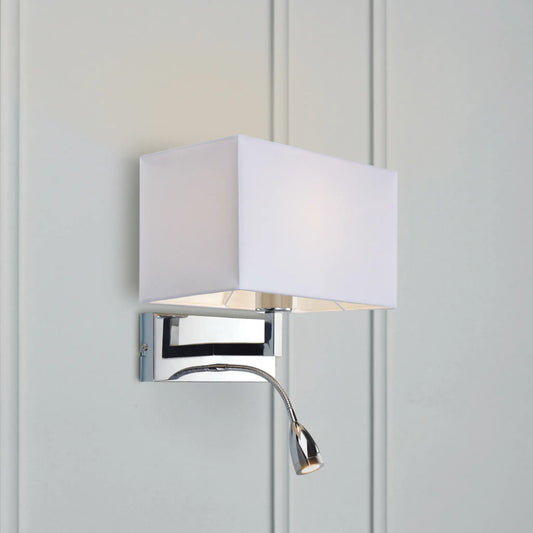 Markslöjd Savoy Vägglampa 2 l, Krom/Vit