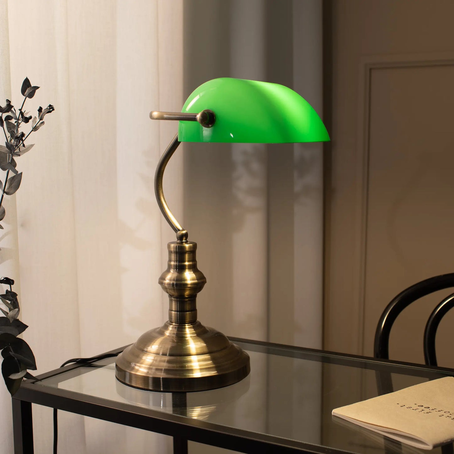 Markslöjd Bankers Bordslampa 42 cm 1 l, Oxid/Grön