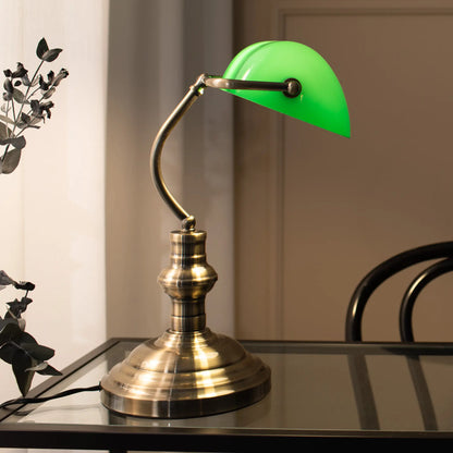 Markslöjd Bankers Bordslampa 42 cm 1 l, Oxid/Grön
