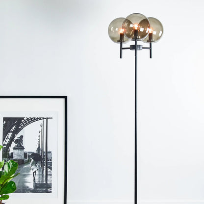 Markslöjd Crown Golvlampa 3 l, Svart/Rökfärgad