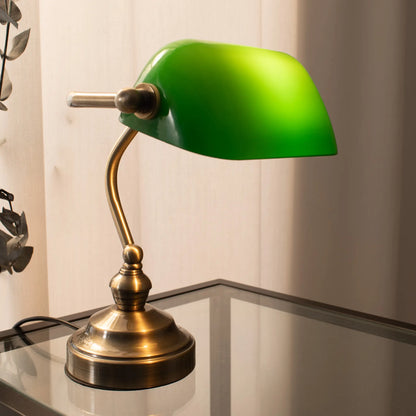 Markslöjd Bankers Bordslampa 25 cm 1 l, Oxid/Grön