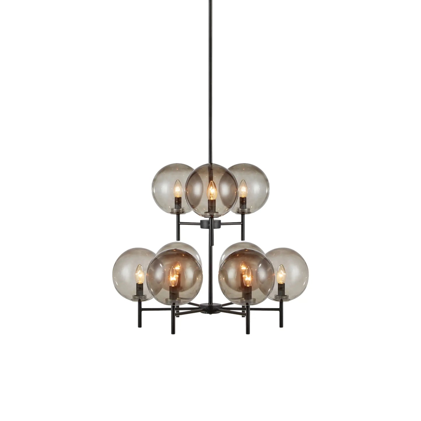 Markslöjd Crown Taklampa 9 l, Svart/Rökfärgad