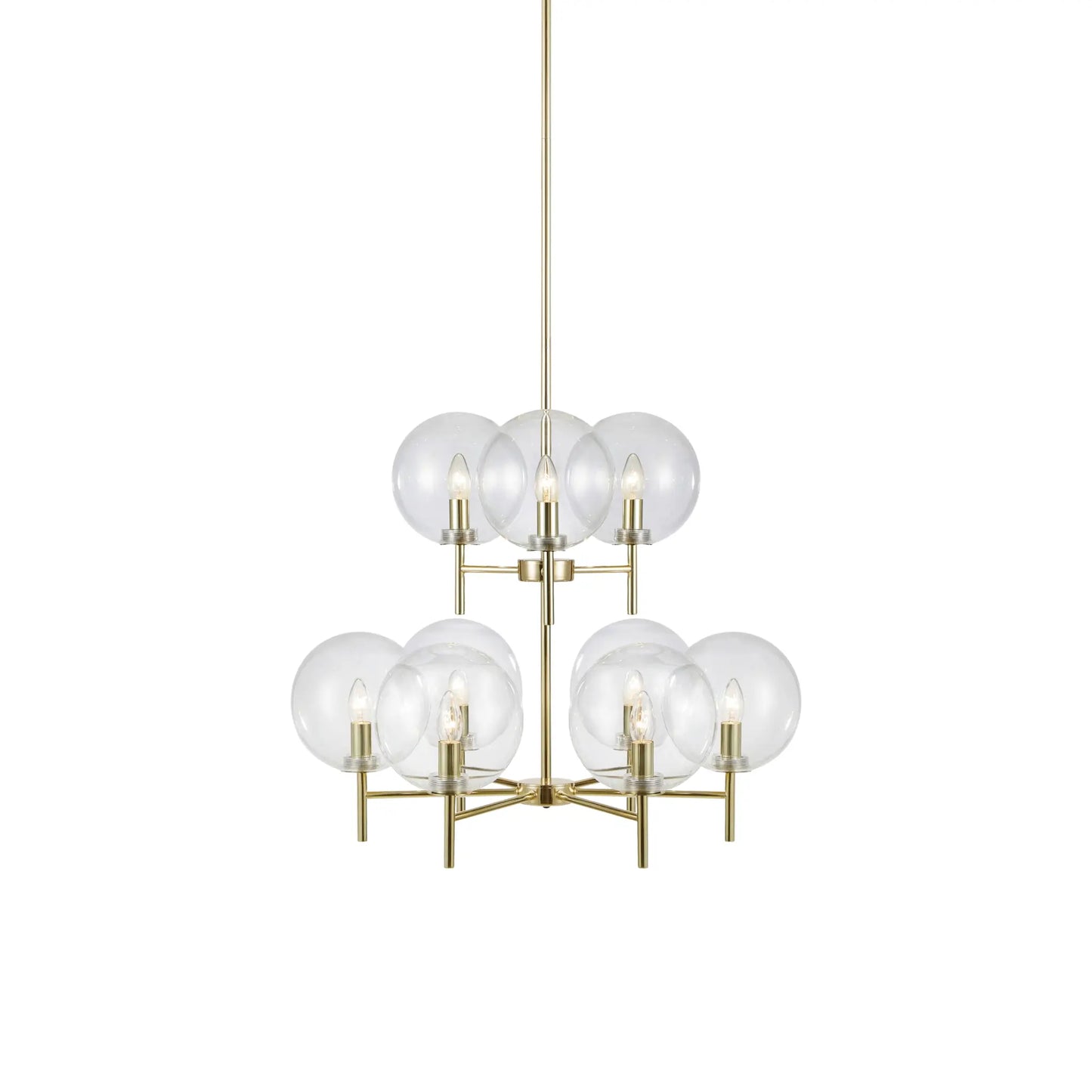 Markslöjd Crown Taklampa 9 l, Mässing/Klar