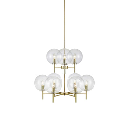 Markslöjd Crown Taklampa 9 l, Mässing/Klar