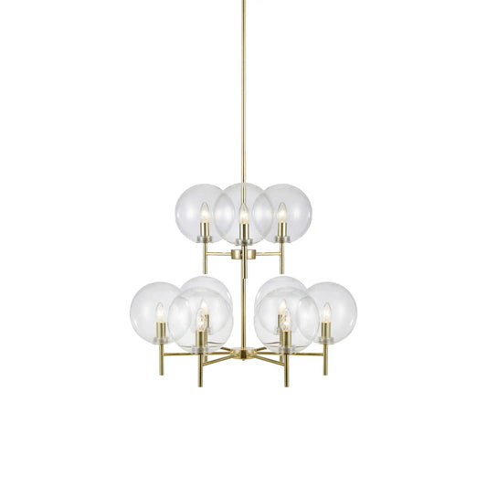 Markslöjd Crown Taklampa 9 l, Mässing/Klar