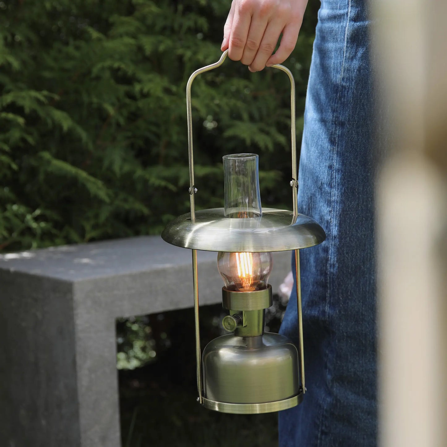 Markslöjd Fanos Uppladdningsbar Bordslampa, Antik Mässing B/O