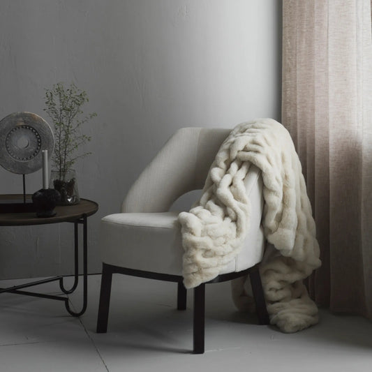 Mogihome, Fluffy Pläd, Creme-Silvra Home