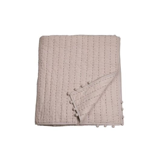 Mogihome, Mika Överkast/pläd, Beige-Silvra Home