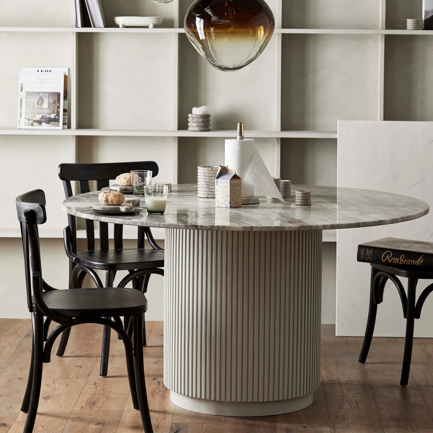 Nordal Erie Rund Matbord, Vit Marmor