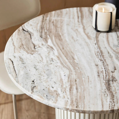 Nordal Erie Soffbord Rund, Vit Marmor