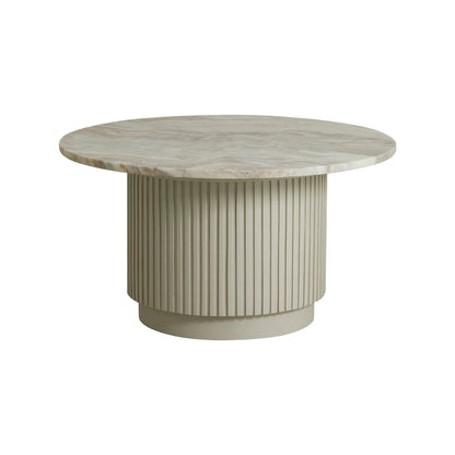 Nordal Erie Soffbord Rund, Vit Marmor