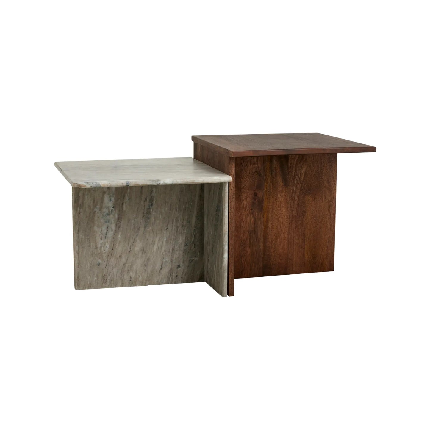 Nordal Odra Låga Soffbord, 2st, Trä/Marmor