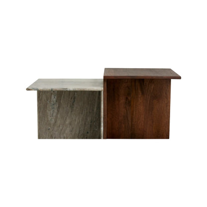 Nordal Odra Låga Soffbord, 2st, Trä/Marmor