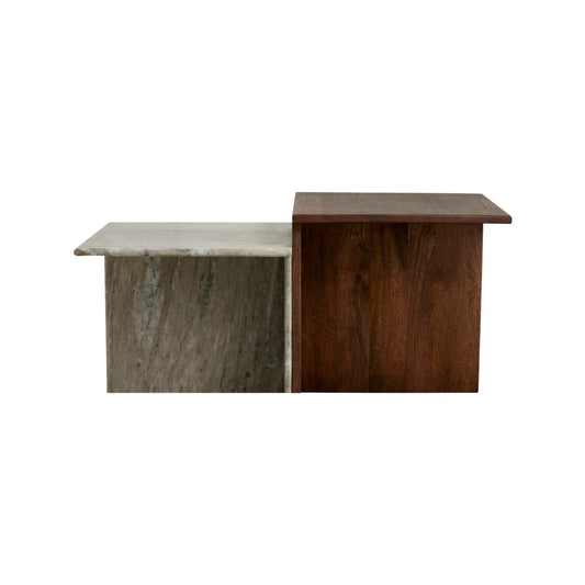 Nordal Odra Låga Soffbord, 2st, Trä/Marmor