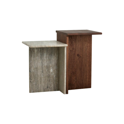 Nordal Glina Höga Soffbord, 2st, Trä/Marmor