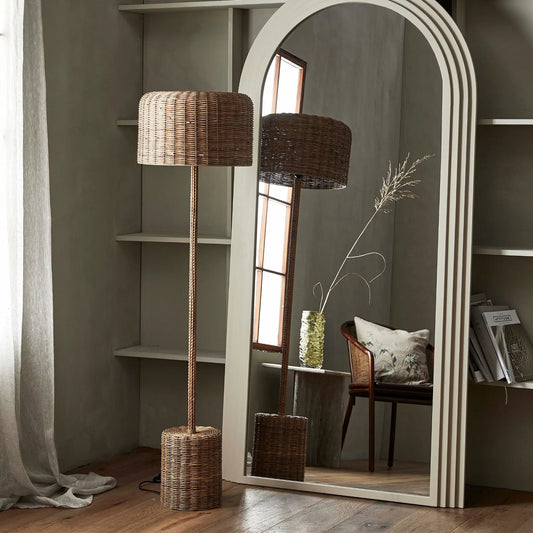 Nordal Cane Rattan Golvlampa, Natur