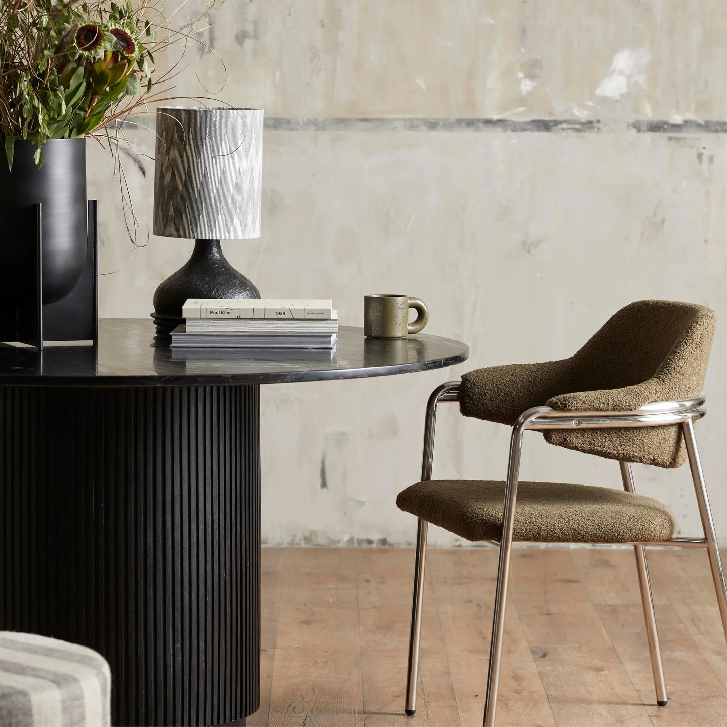 Nordal Erie Matbord Rund, Svart Marmor