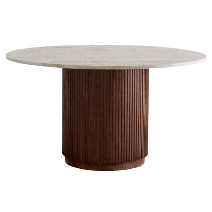 Nordal Erie runt matbord, trä/Ivory marmor