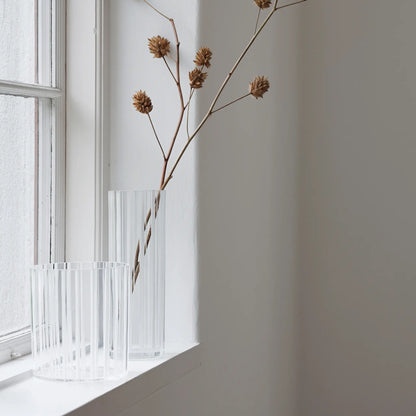 Orrefors, Cut In Number Vas Ränder 33 cm, Klar/Vit-Silvra Home