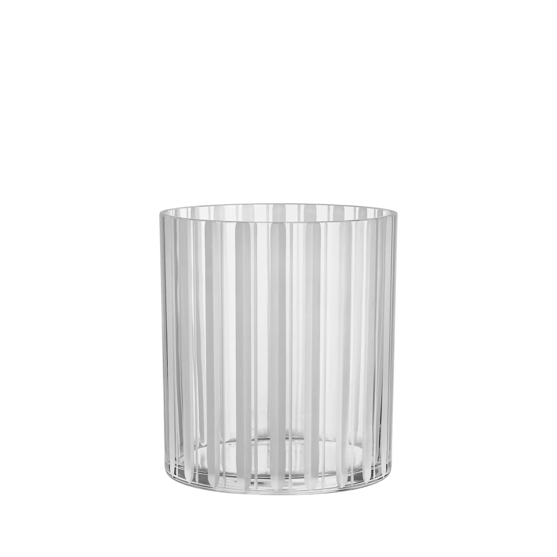 Orrefors, Cut In Number Vas Ränder 20 cm, Klar/Vit-Silvra Home