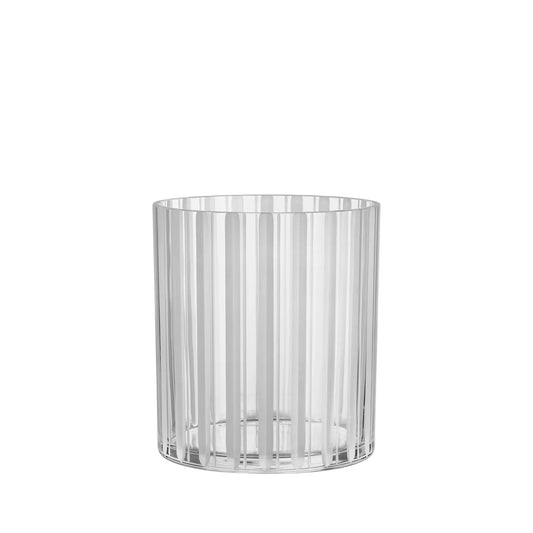 Orrefors, Cut In Number Vas Ränder 20 cm, Klar/Vit-Silvra Home