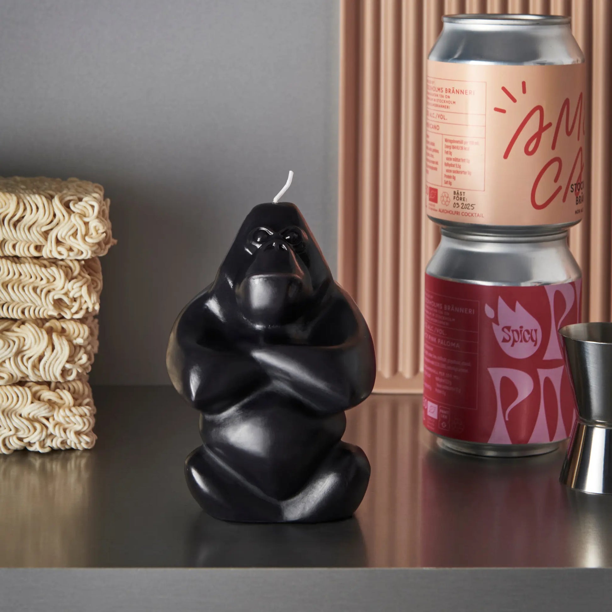 Kosta Boda, Gabba Gabba Ljus 11,5 cm, Svart-Silvra Home