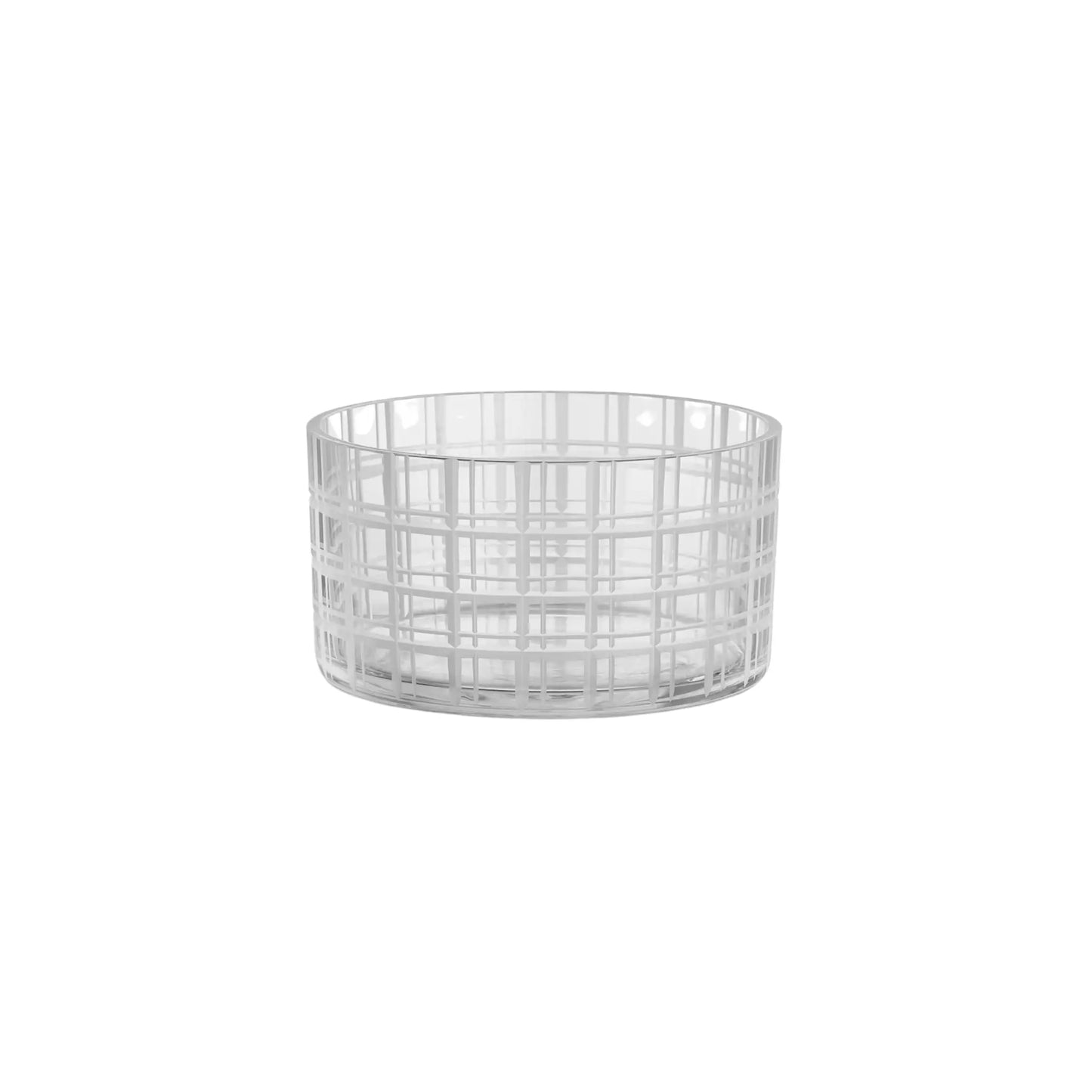 Orrefors, Cut In Number Skål Rutmönster 16 cm, Klar/Vit-Silvra Home