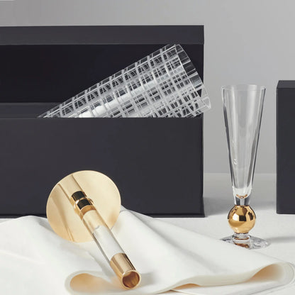 Orrefors, Lumiere Ljusstake 32 cm, Guld-Silvra Home
