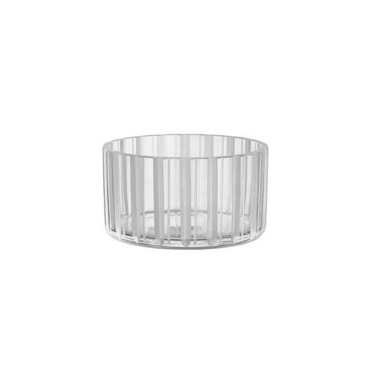 Orrefors, Cut In Number Skål Ränder 16 cm, Klar/Vit-Silvra Home