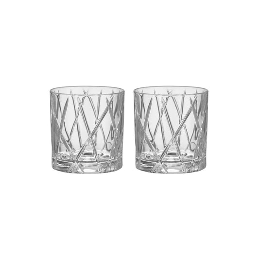 Orrefors, City Double Old Fashioned Glas 34cl 2-Pack, Klar/Vit-Silvra Home