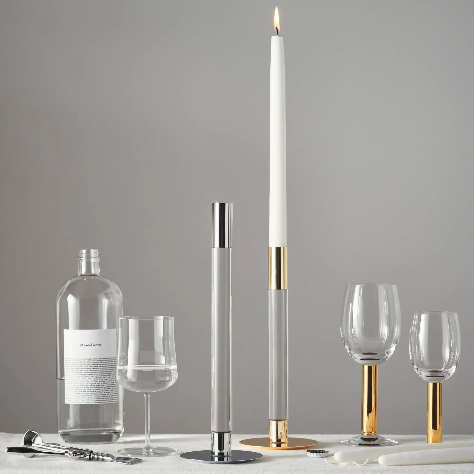 Orrefors, Lumiere Ljusstake 32 cm, Silver-Silvra Home