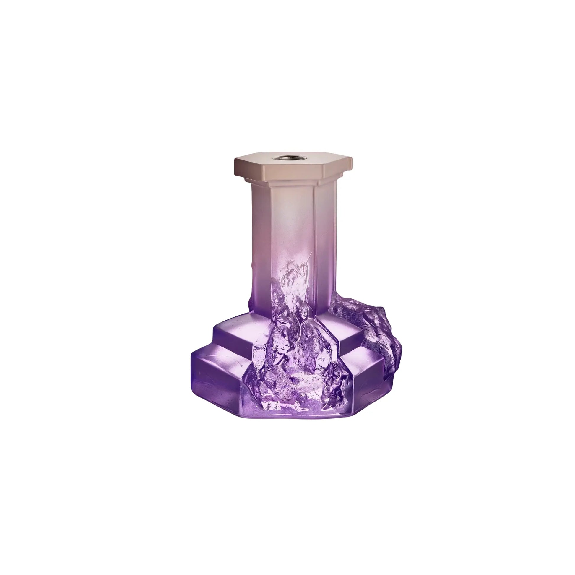 Kosta Boda, Rocky Baroque Ljusstake 17,5 cm, Lila Dis-Silvra Home
