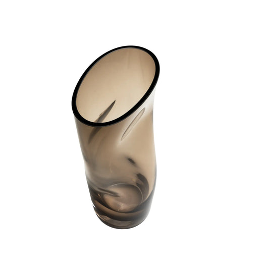 Orrefors, Squeeze Vas 23 cm, Rökbrun-Silvra Home
