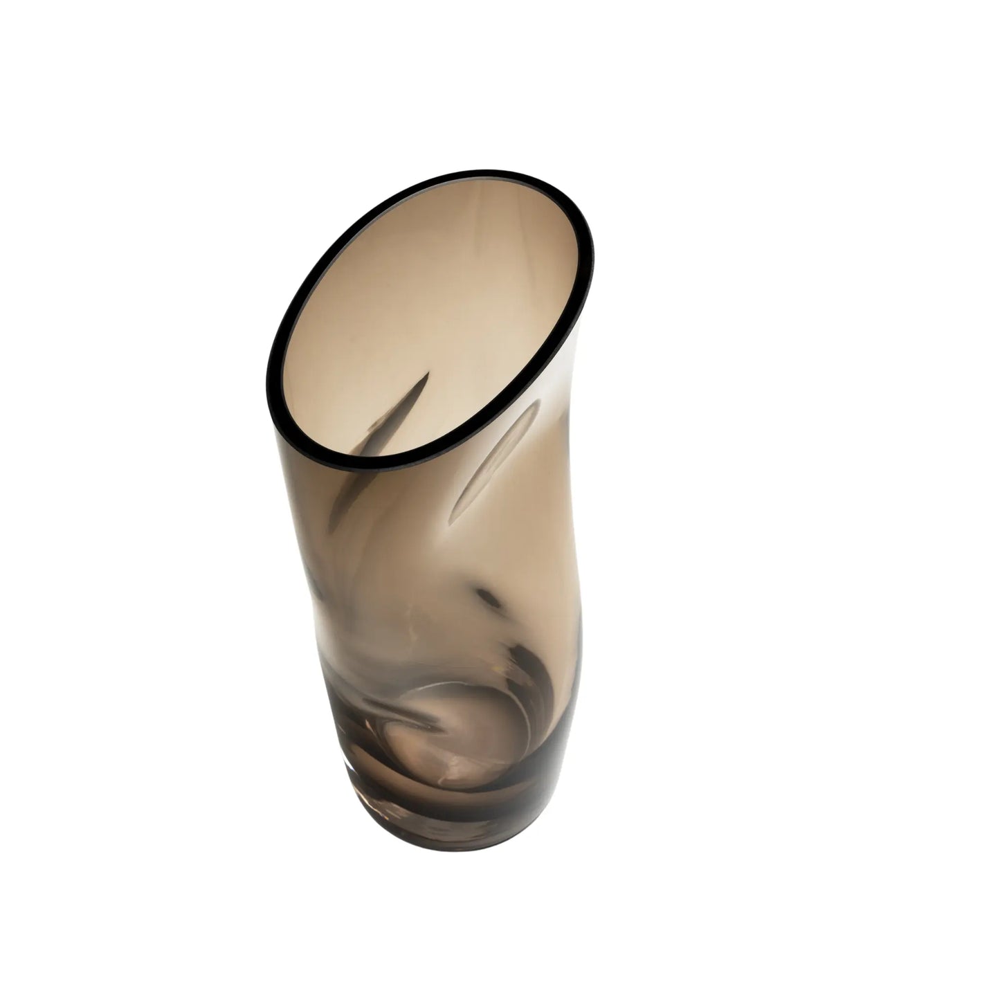 Orrefors, Squeeze Vas 23 cm, Rökbrun-Silvra Home