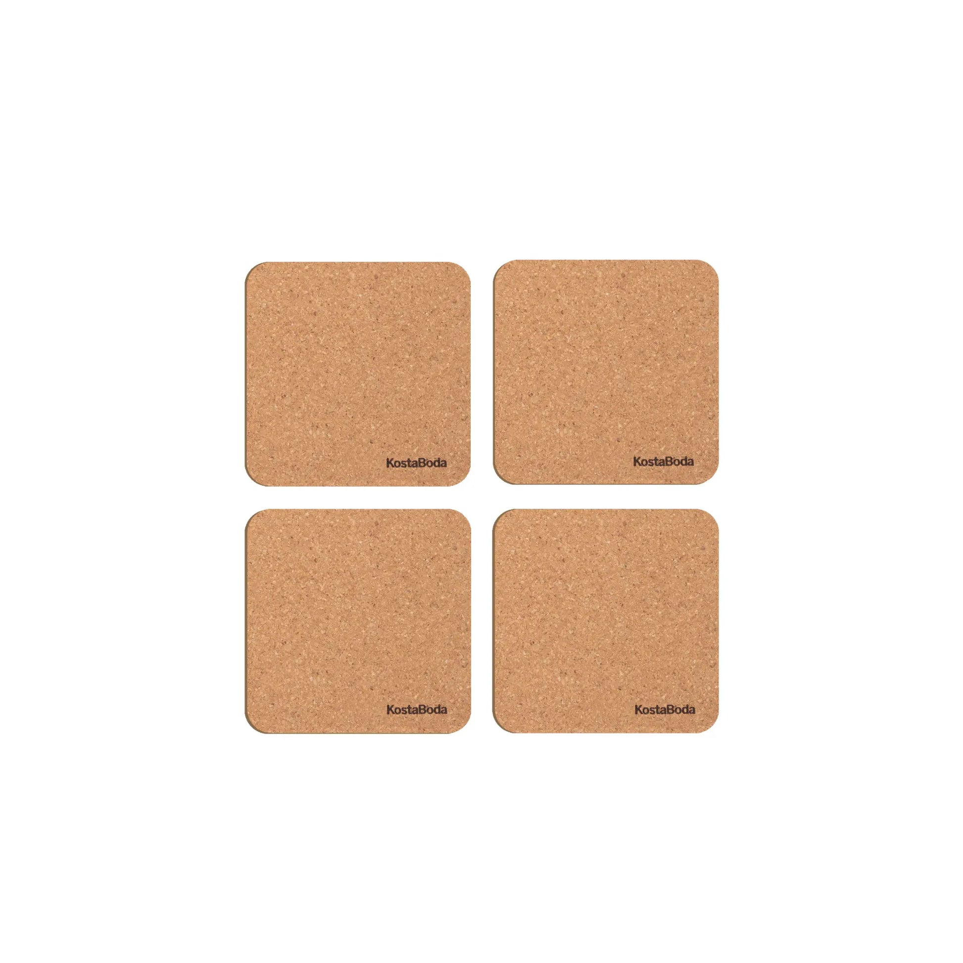 Kosta Boda, Viva Glasunderlägg 9,6x9,6 cm 4-Pack, Brun-Silvra Home