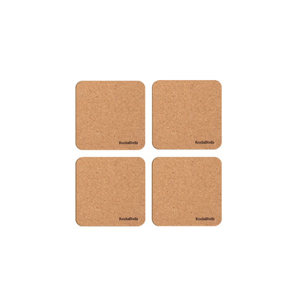 Kosta Boda, Viva Glasunderlägg 9,6x9,6 cm 4-Pack, Brun-Silvra Home