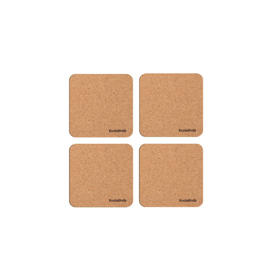 Kosta Boda, Viva Glasunderlägg 9,6x9,6 cm 4-Pack, Brun-Silvra Home