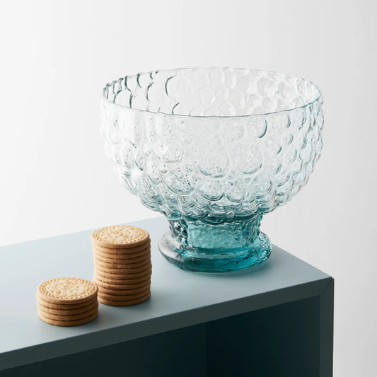 Kosta Boda, Moss Skål Circular 19 cm, Blå-Silvra Home