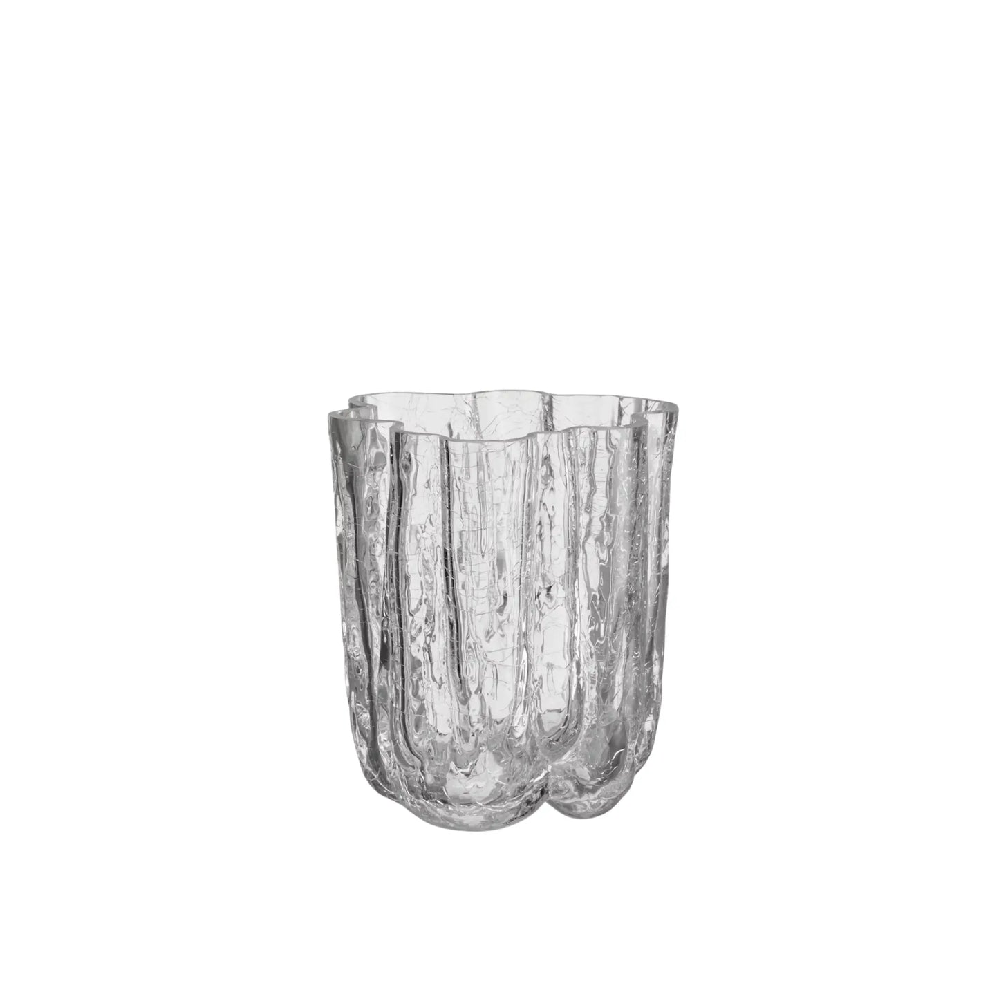 Kosta Boda, Crackle Vas 12,1 cm, Klar-Silvra Home