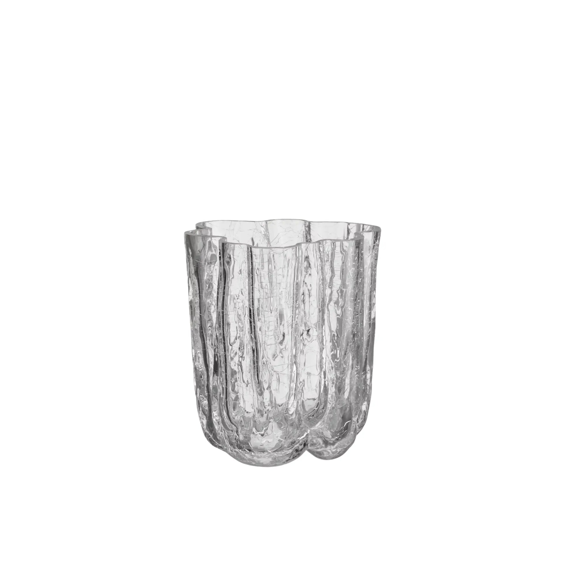 Kosta Boda, Crackle Vas 12,1 cm, Klar-Silvra Home
