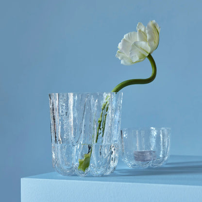 Kosta Boda, Crackle Vas 12,1 cm, Klar-Silvra Home