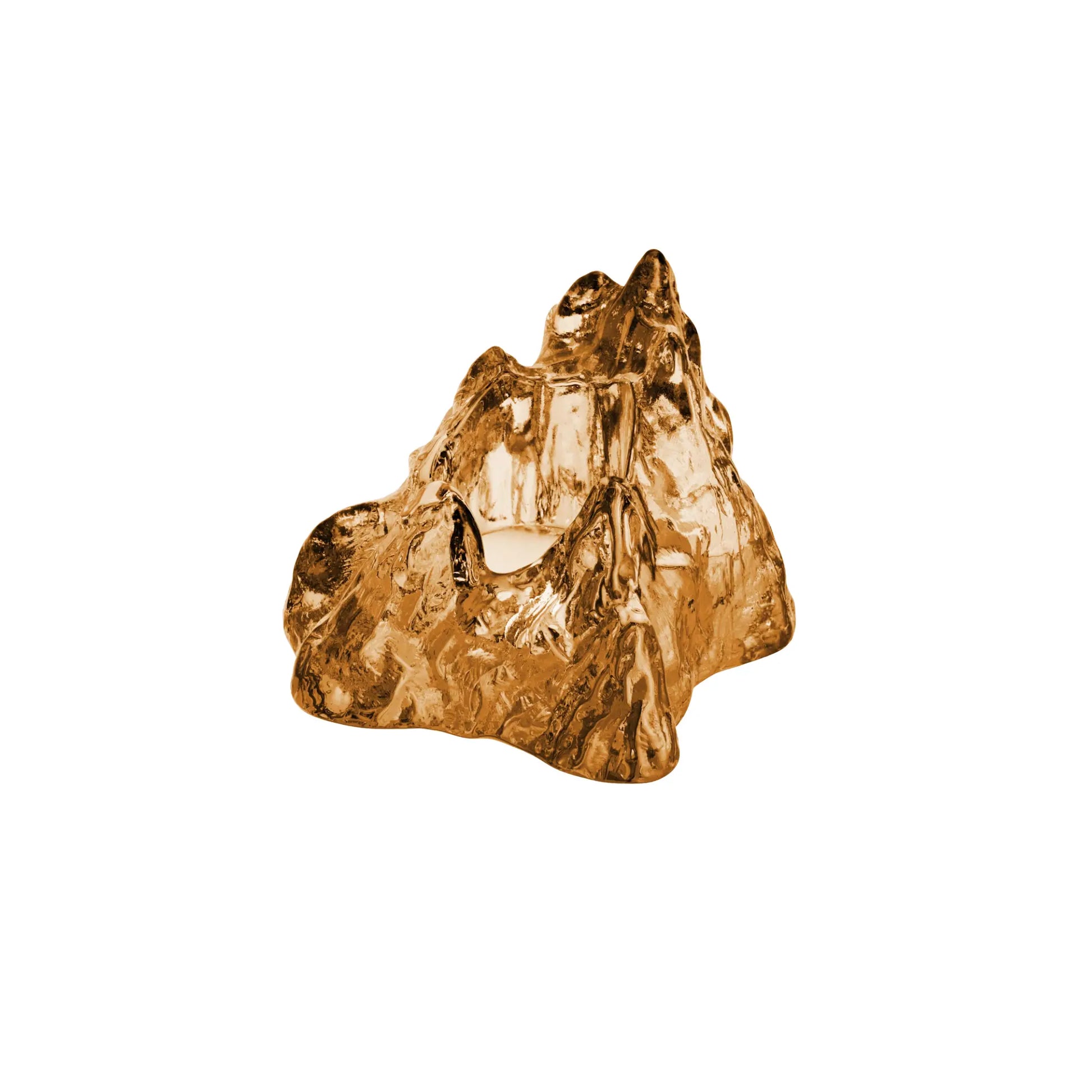 Kosta Boda, The Rock Ljuslykta 9,1 cm, Brons-Silvra Home