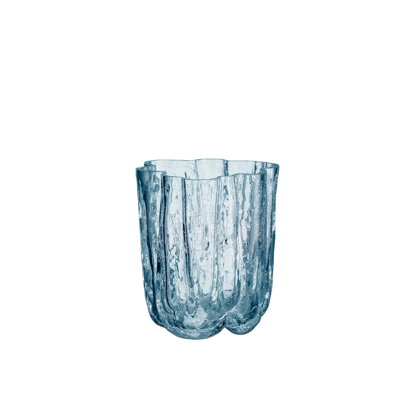 Kosta Boda, Crackle Vas Circular 12,1 cm, Blå-Silvra Home